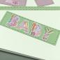 Preview: Grußkarte Baby Geburtstag Taufe rosa Buchstaben Detail