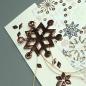 Preview: Geschenkkarte Weihnachten Quadratisch Set Schneekristalle metallic