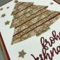 Preview: Weihnachtskarte C6 Baum gestreift Kraftkarton rot  Detail
