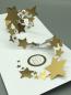 Preview: Weihnachtskarte popup Sterne Wirbel Stempelgruß weiß gold