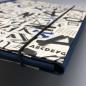 Preview: Mappe A4 Sammeln Schriftzeichen Buchstaben Leinen Gummikordel