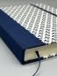 Preview: Notizbuch Tagebuch A5 Bindung Lesebändchen Detail blau Blume