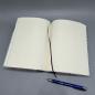 Preview: Buch handgebunden innen Seiten weiß Lesebändchen liniert