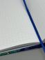 Preview: Notizbuch 9×15 cm Marmoriert Variante Blau – offen liegendes Buch mit hochweißen punktkarierten Seiten