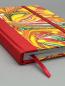 Preview: Notizbuch 9×15 cm Marmoriert – Vorderdeckel Variante Rot, selbst marmorierter Einband mit Swirl-Muster