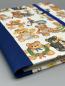 Preview: Notizen A6 auswechselbar Heft  Detail Leinenrücken blau Teddybären