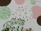 Preview: Genesungskarte Punkte Folienveredelung braun rosa weiß mint