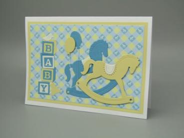 Babyarte gelb Schaukelpferde kariert