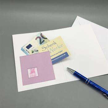 Grußkarte Baby Innenseite Steckfach Geschenk Stift