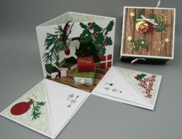 Geschenk Box Weihnachten Fest Päckchen Schaukelpferd