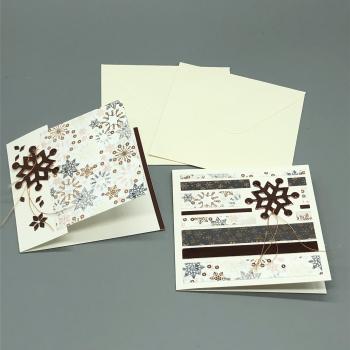 Geschenkkarte Weihnachten Quadratisch Set Sterne metallic