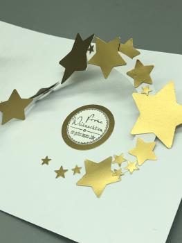 Weihnachtskarte popup Sterne weiß gold Stempel