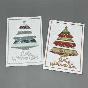 Weihnachtskarte C6 Baum gestreift Varianten