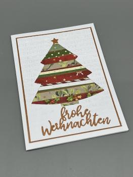 Weihnachtskarte C6 kupfer rotgrün