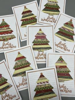 Weihnachtskarte C6 rot kupfer Varianten