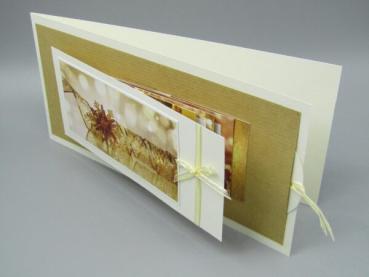 Grußkarte Weihnachten DINlang Weihnachtslied gold Kraftkarton Pop-up Klappen