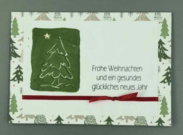Karte Weihnachten A6 grün Tanne Druck frontal