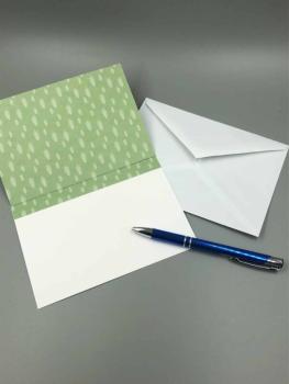 Karte Weihnachten A6 grün Tanne Druck Schreibfeld Innenseite Kuvert Stift