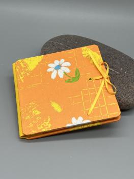 Front Buch Satinband Fotos Faltbuch Gelb Blume  Front
