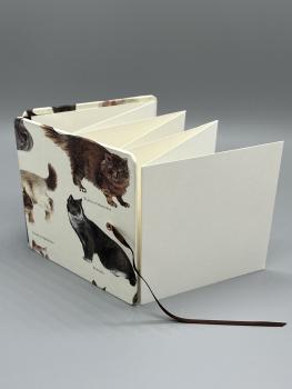 Fotoalbum Buch braun Katzenarten Seiten Faltung