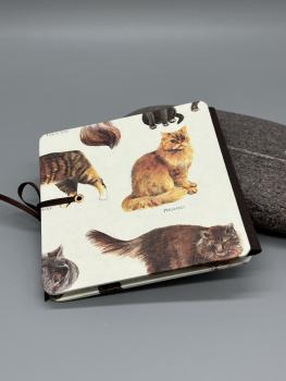 Fotoalbum Buch braun Katzenarten Rückseite