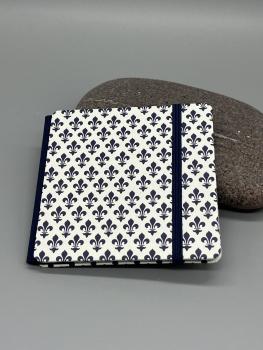 Buch Gummiband Fotos Faltbuch blau Blüten  Front