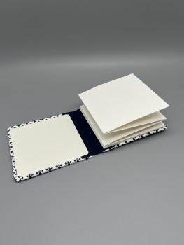 Preview: Buch Gummiband Fotos Faltbuch blau Blüten  Innenseite