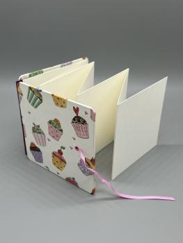 Buch Satinband Fotos Seiten Faltung Faltbuch rosa