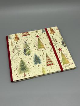 Buch Gummiband Faltbuch Front rot Tannen gold