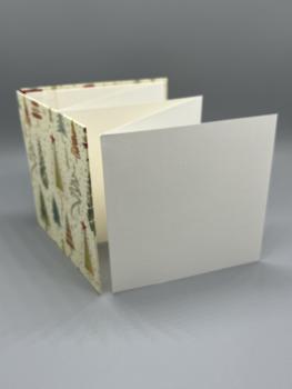 Preview: Buch Gummiband Faltbuch weiß rot Tannen Innenseiten weiß zickzack