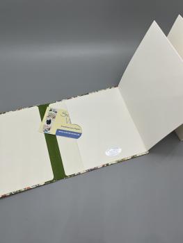 Preview: Buch Fotos Faltbuch weiß Rücken Leinenbindung Steckfach