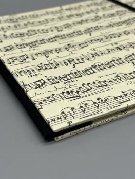 Front Buch Gummiband Fotos Faltbuch Bindung schwarz Musiknoten