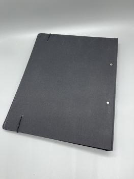 Ordner Buch Mappe schwarz Gummikordel Rückseite