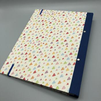 Buch Ringmechanik Herzen blau bunt Rückseite