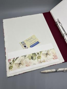 Ordner Ringbuch A4 rot floral Steckfach