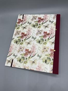 Ordner Ringbuch A4 rot floral Rückseite