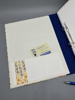 Preview: Buch Ringmechanik Blumen bunt Steckfach Ordner A4