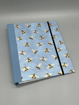 Ringbuch Planer A5 blau gold Gummiband Front