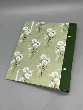 Ringbuch Blumen grün weiß  Rückseite