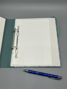Preview: Ringordner A5 Eulen – Innenansicht mit Ringmechanik, Deckblatt und Stift