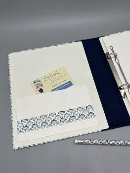 Preview: Ringbuch Planer A5 blau Blumen  Innenseite Steckfach