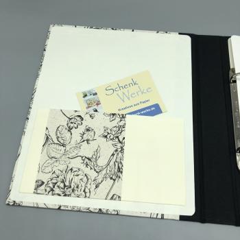 Buch Ringmechanik Blumen schwarz Steckfach
