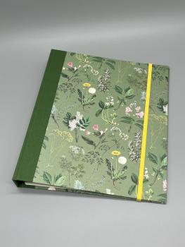 Ringbuch A5 Ordner Hefter bunt Vorderseite Blumen Kräuter grün