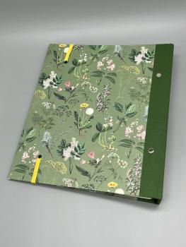Ringbuch A5 Ordner Hefter bunt  Rückseite Blumen Kräuter grün