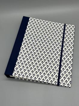 Ringbuch Planer A5 blau Blumen Gummiband Front