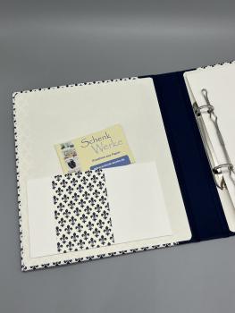 Preview: Ringbuch Planer A5 blau Blumen  Innenseiten Mechanik Steckfach
