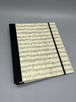Ringbuch Noten Musik beige schwarz Gummikordel