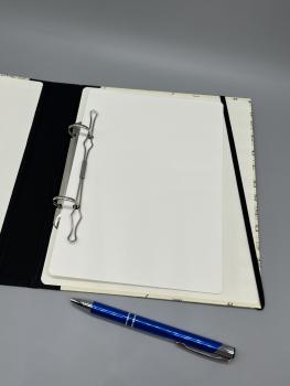 Preview: Ringbuch Musik schwarz  weiß Innenseite Stift Deckblatt