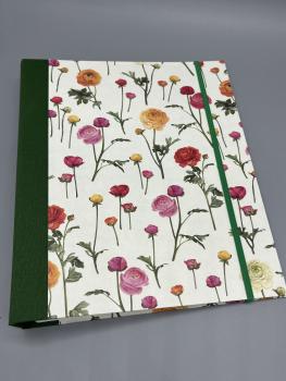 Ringbuch Planer grün Blumen bunt Front