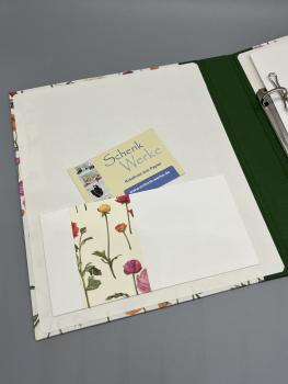 Ringbuch Planer grün Blumen Innenseite Steckfach